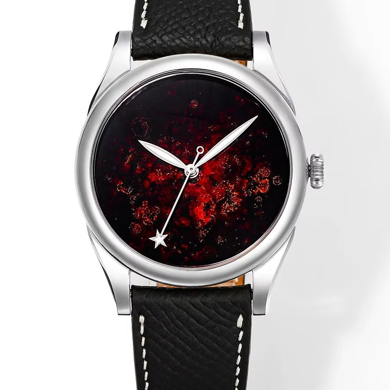 Intangible Cultural Heritage Lacquer Luodian Starry Sky Dial Mechanical Watch 50m Waterproof Sapphire Crystal Men's Watch