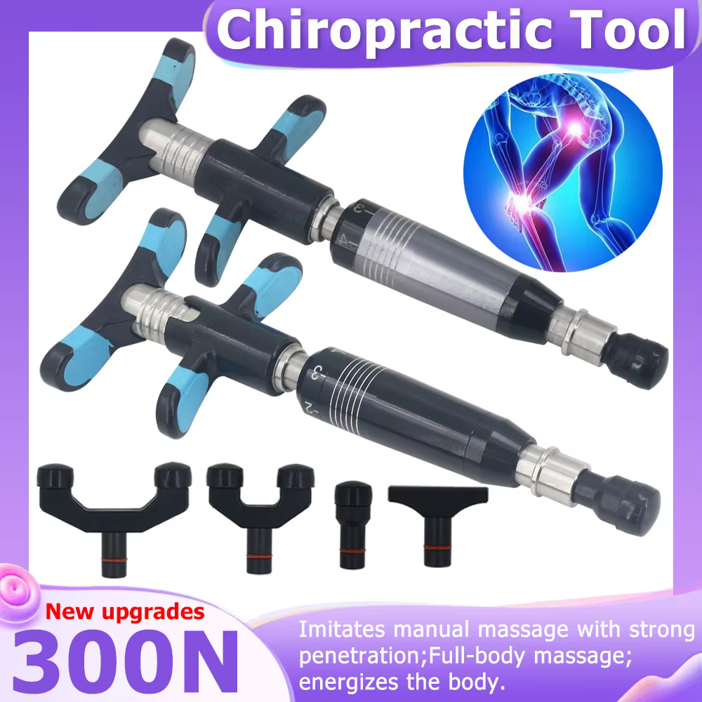 300N Chiropractic Adjusting Gun Spine Massage Tools Limb Pain Relief Therapy Correction Spinal 4Heads Manual Body Massager 2025