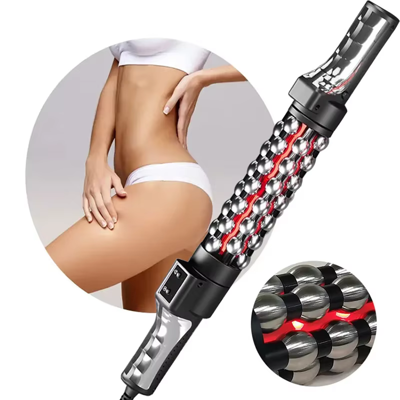 Novo 36w relaxado luz vermelha aquecida dispositivo de massagem rolo massageador 360 °   Rolo de esfera interno giratório para anticelulite de corpo inteiro