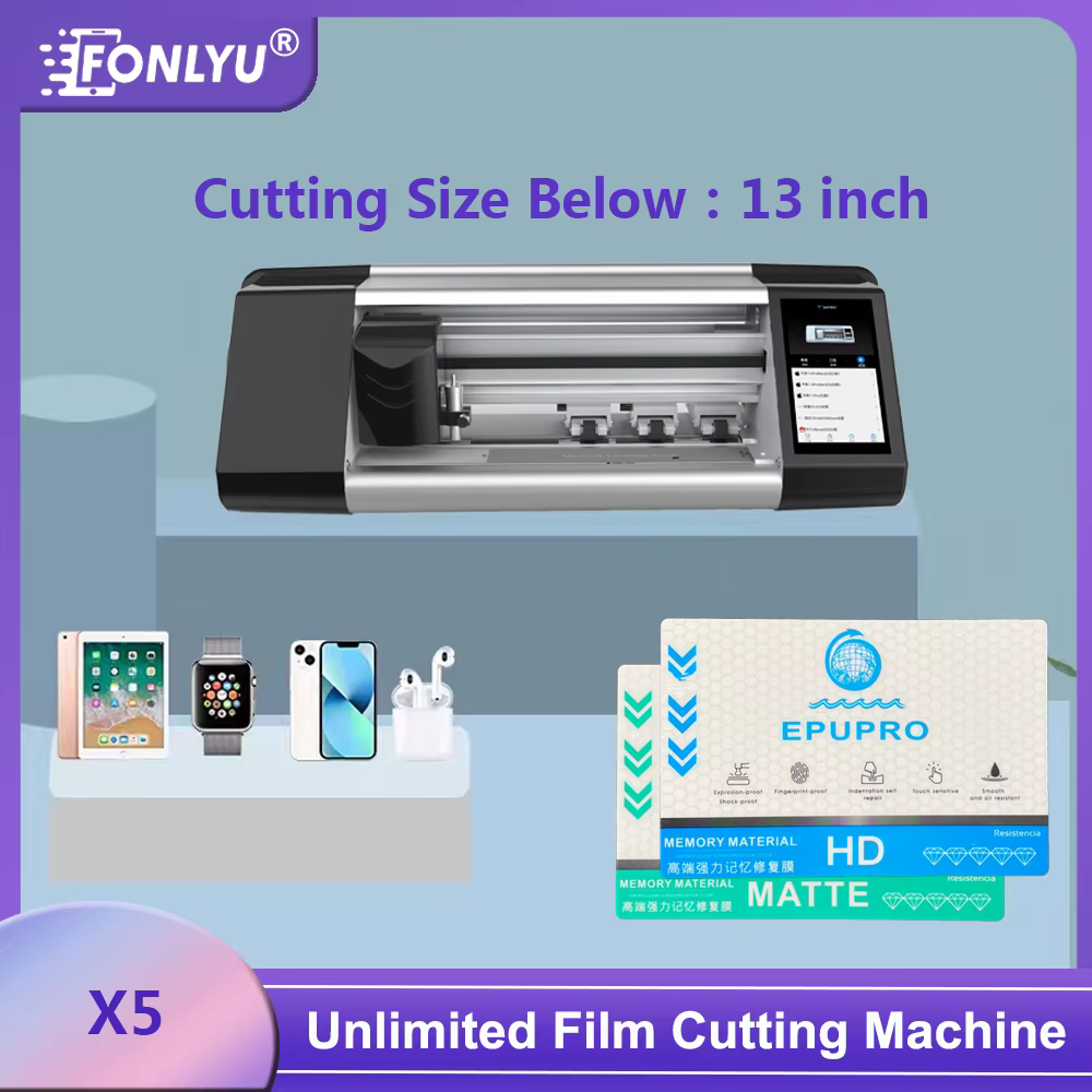 FONLYU Unlocked Mobile Phone Front Screen Protector Cutting Machine for Hydrogel Film Back Stickers Unlimited Plotter Cutter
