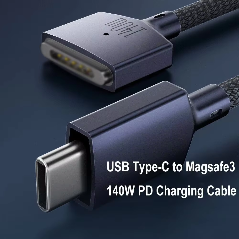 140W 78.7inch 2m USB Type C to Mag safe 3 Magnetic PD Charger Cord Laptop Charging Cable Converter for MacBook Air Pro Magsafe