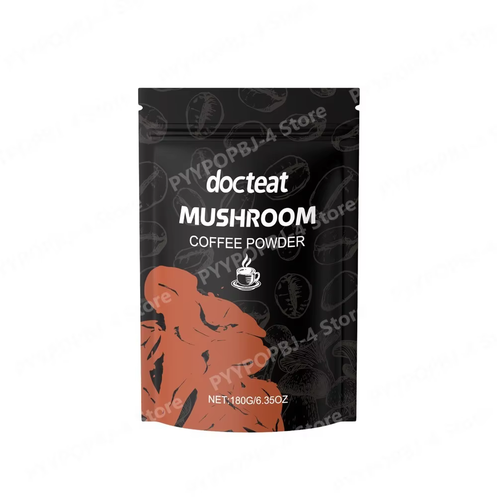 Mushroom Coffee Powder Hericium Turkey Tail Ganoderma Shiitake Cordyceps Pleurotus Smooth Nutritional Supplement 180g