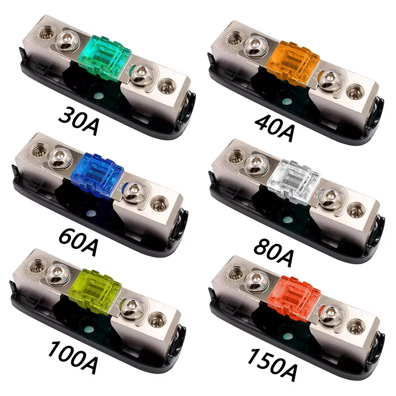 Car Audio Fuse Power Fuse Holder 30-150A Stereo Audio Single Way AGU Fuse Holder Power Distribution Block Fusebox Car Fuse