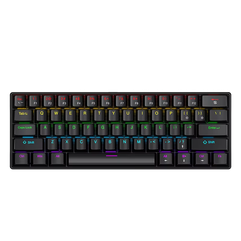 60% Portable Wired Mini Mechanical Keyboard, APAYADO K61 Mini Keyboard Wired,61 Keys Phantom RGB,Black,White,Red,Red/Blue Switch