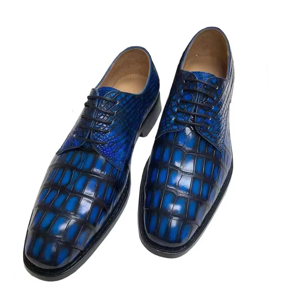 tianxingshangping  new arrival men shoes  male crocodile leather shoes s brush color men formal shoes