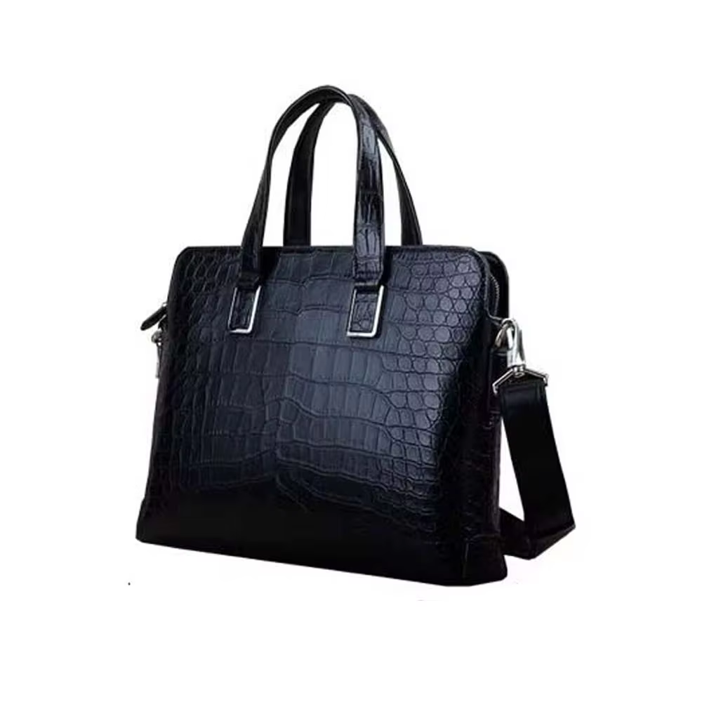 ourui  men briefcase large male handbag man single shoulder bag crocodile bag
