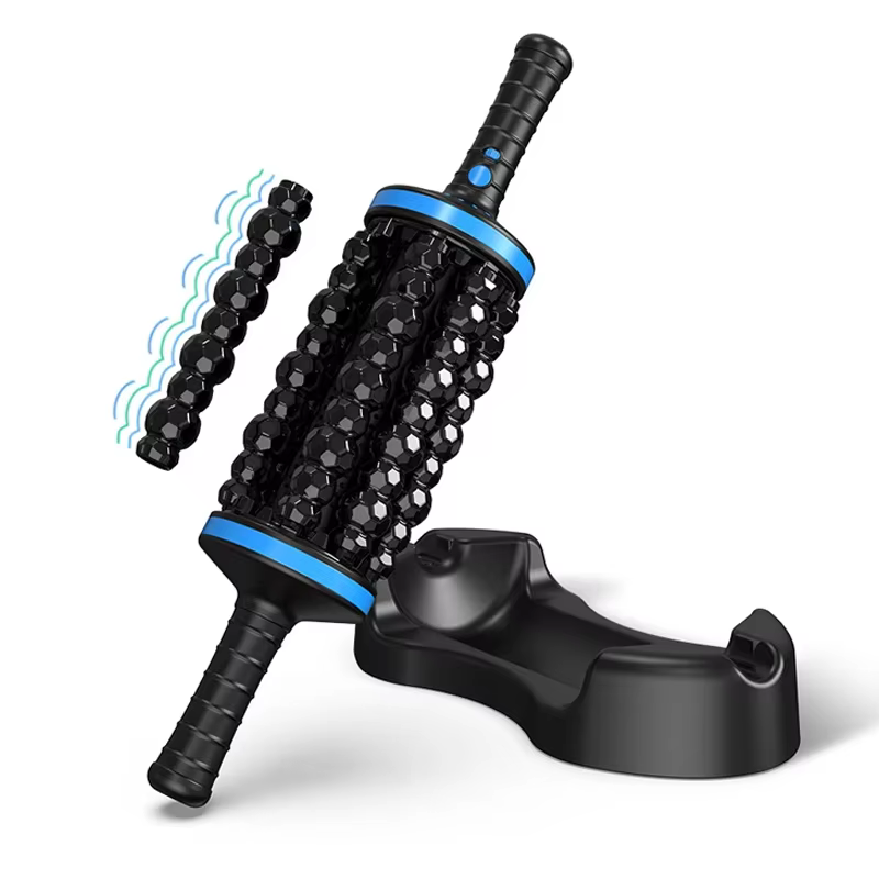 Cordless Roller Massager Deep Tissue Muscle Fascia Relaxation Handheld Body Massage Gun for Pain Relief Back Leg Abdominal Home
