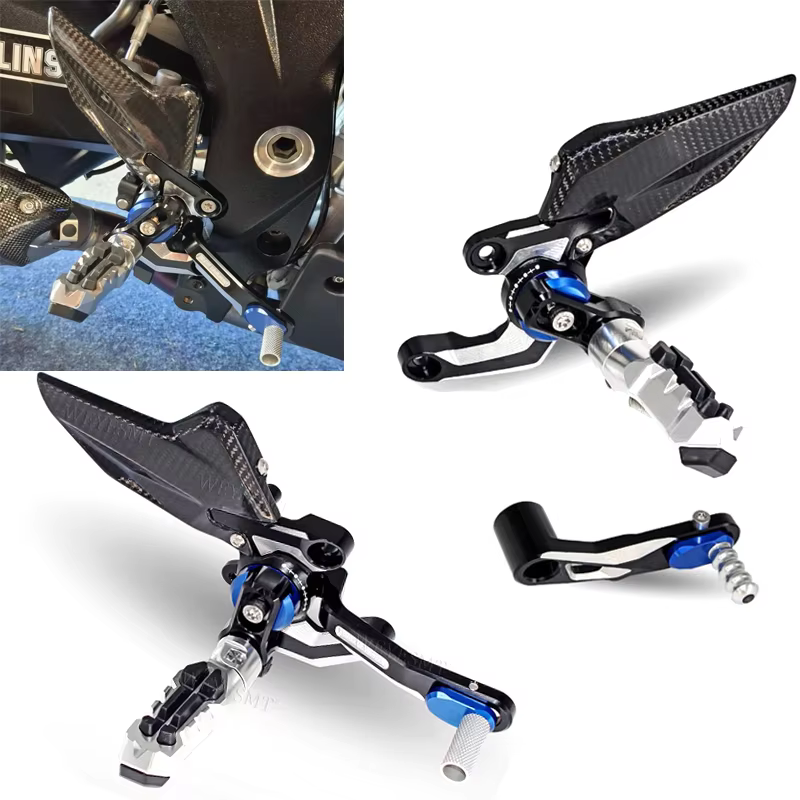 CNC Aluminum Carbon Fiber Motorcycle Foot Pegs Rest Rearset Rear Set Footrest For BMW S1000XR 2020-2025 M1000XR 2023-2025