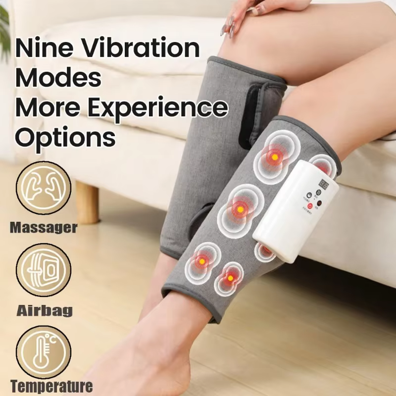 Electric Vibration Leg Calf Massager Full Pressotherapy 6 Mode Hot Compress Leg Foot Massager Air Compression Muscle Relief Pain