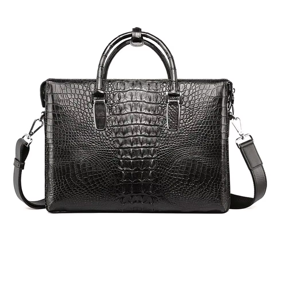Jianglang new men crocodile handbags large capacity  male briefcase  single shoulder  business men bag