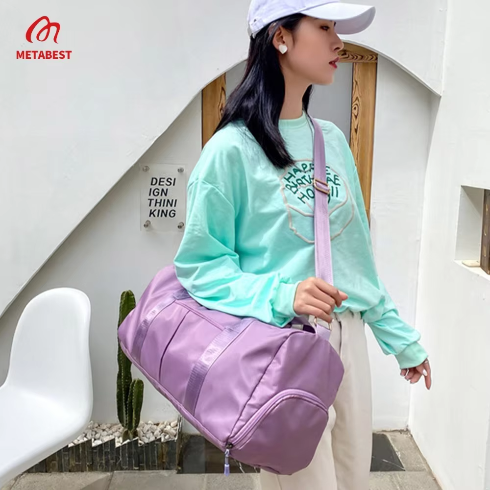 Outdoor Waterproof Nylon Sports Gym Bags Men Women Training Fitness Travel Handbag Yoga Mat Sport Bag with shoes Compartment