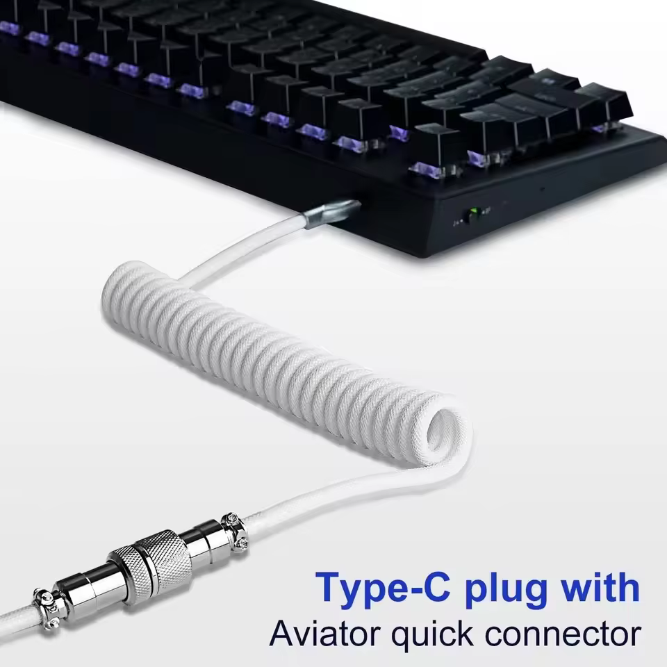 8K New Type C Mechanical Keyboard Coiled Cable USB Magnetic Switch Keyboard Aviator Desktop Computer Aviation Connector Cord