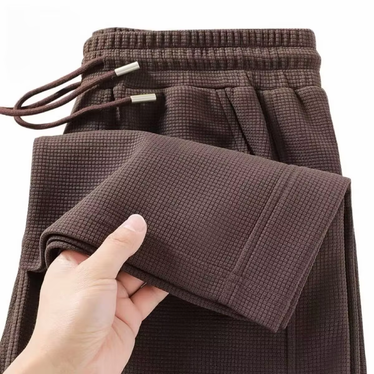 Waffelhose mit geradem Bein für Herren, Sommer, neuer Stil, Hose mit weitem Bein, Herren-Jugend-Sommer-Freizeithose