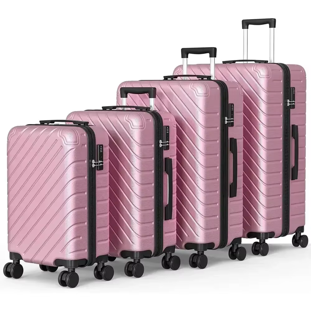4-Piece Expandable Luggage Set with TSA Lock, 20% More Capacity, 360° Spinner Wheels for Men & Women (18 20 24 28)