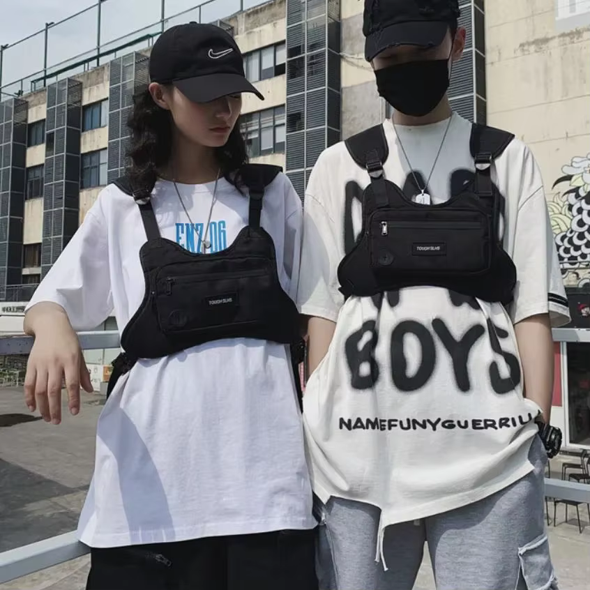 Chest Bag Waist Bag Hip Hop Streetwear Large Capacity Sports Casual Tactical Vest Bags for Men Sac Bandoulière  Homme Sling Bag