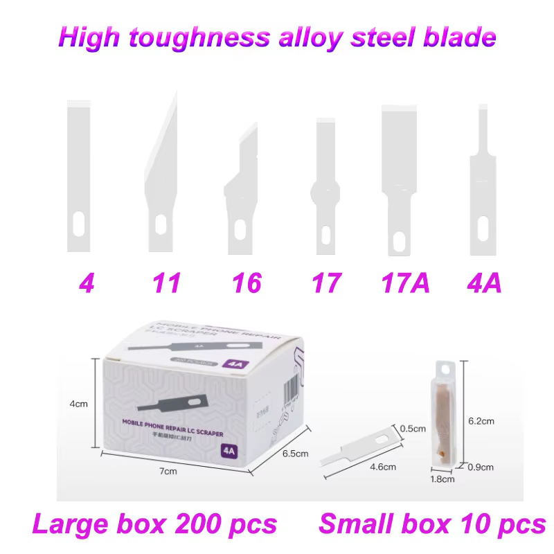 Mobile phone repair iC alloy steel scraper high toughness mobile phone chip iC fast glue removal scraper tool