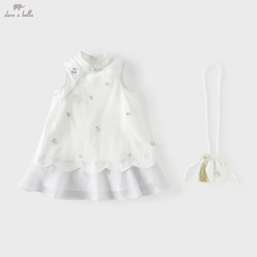 Dave Bella Girl Summer Dress Children Sleeveless Tank Dresses Sweet Cute Fashion Cotton Party Cool Soft Outdoor Casual DB2261626