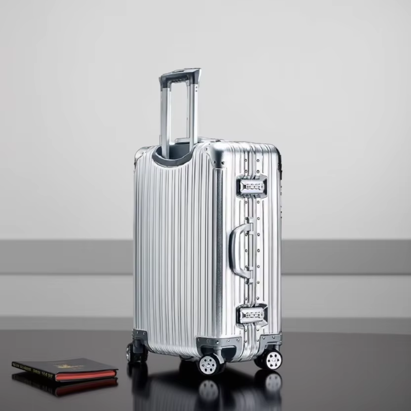 100% Aluminum-Magnesium Alloy Suitcases 20/24/26/29 Inch Lightweight Spinner Luggage TSA Lock Durable Travel Bag