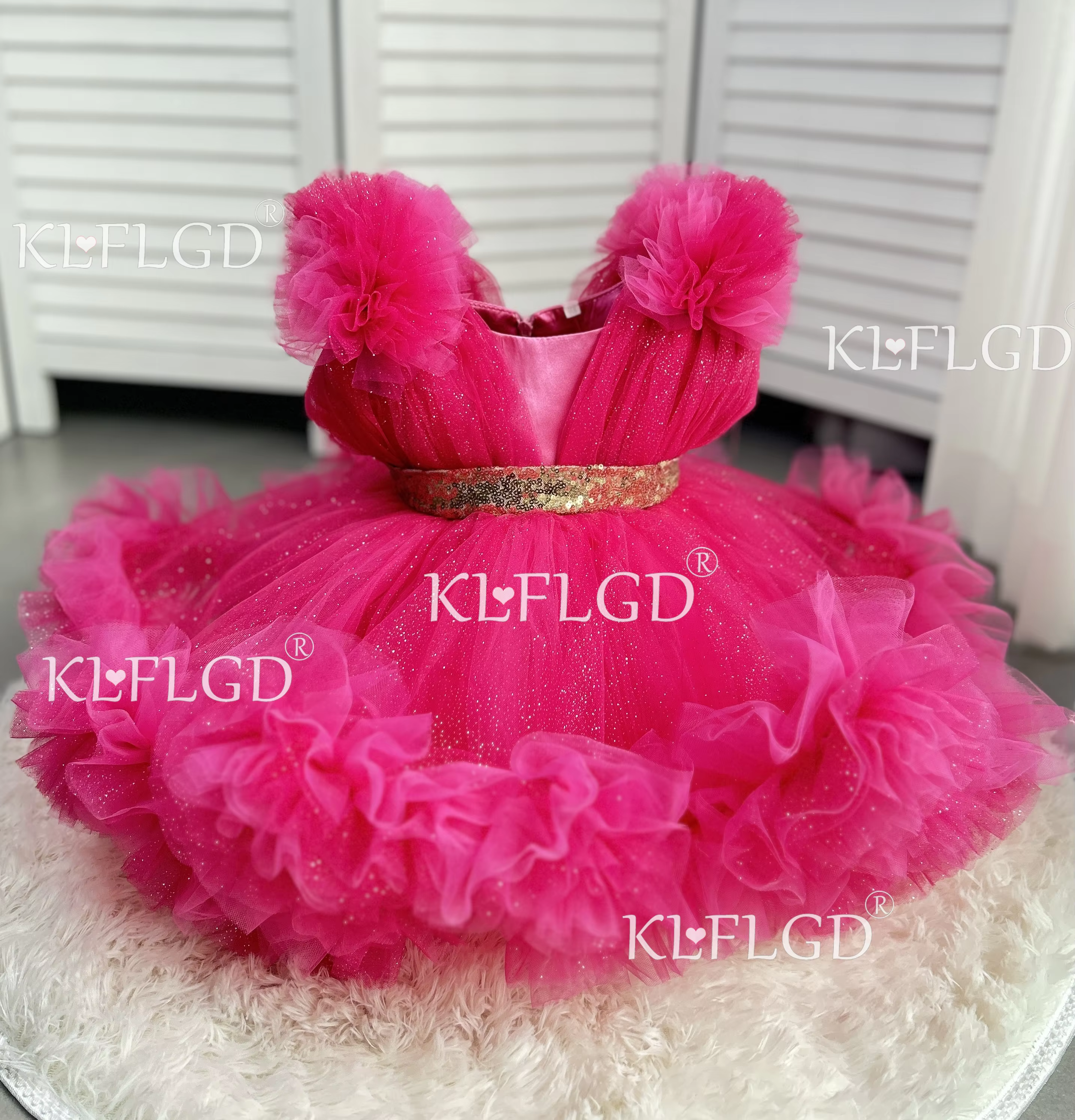 KLFGDNew style girls luxury dress party elegant girl party dresspageant dresses for toddler girls baby girl Christmas dress