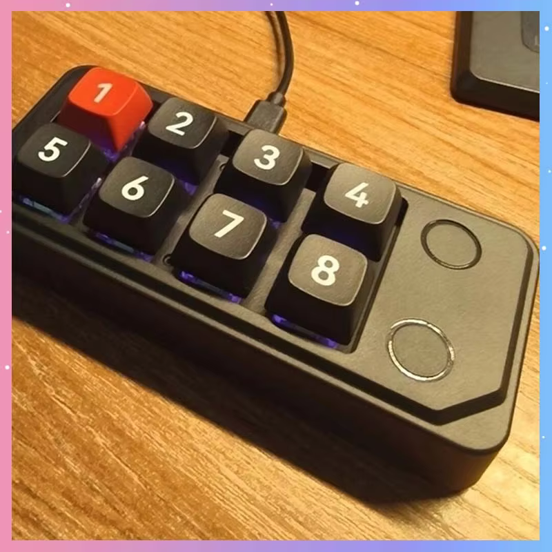 K815 Wired Macro Mechanical Keyboard 8keys 12-Lighting Effects Full Key Hot-Swap Support Macro Programming Game Office Keyboard