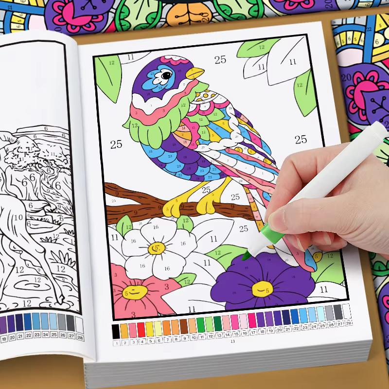 Color by Number for Adults Coloring Book 32 Pages Floral Mandala Design Stress Relief Relaxation Therapy Activity Book