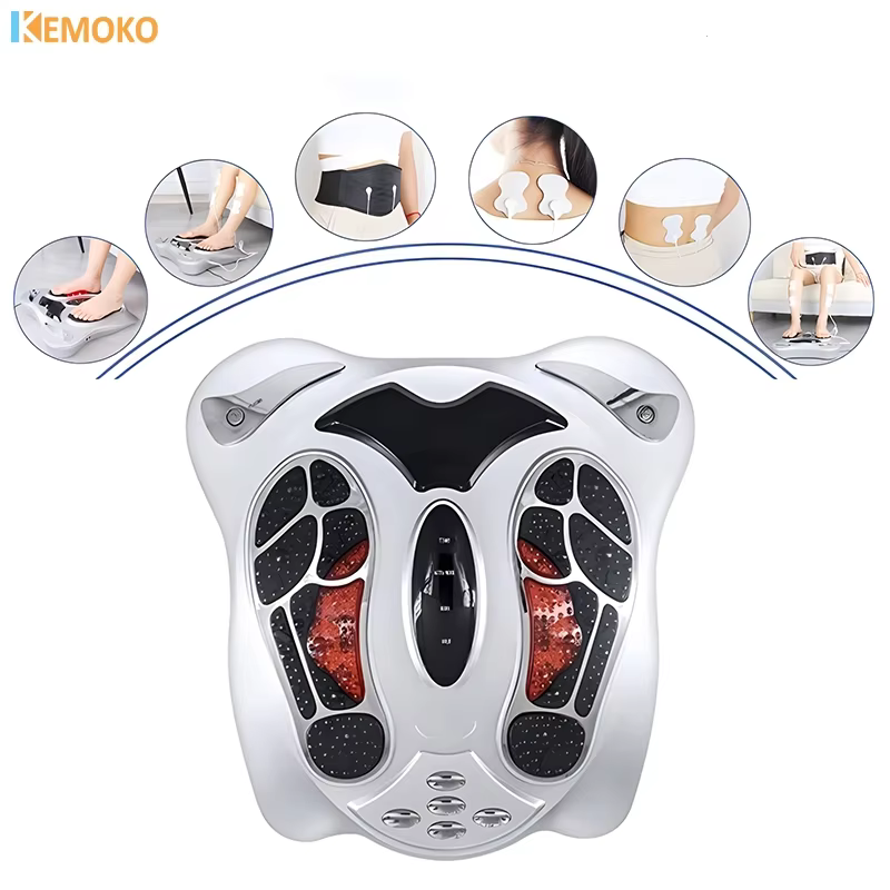 Electric Foot Massager Machine Heat Far Infrared Acupuncture Shiatsu Feet Physical Therapy Massage Improve Blood Circulation