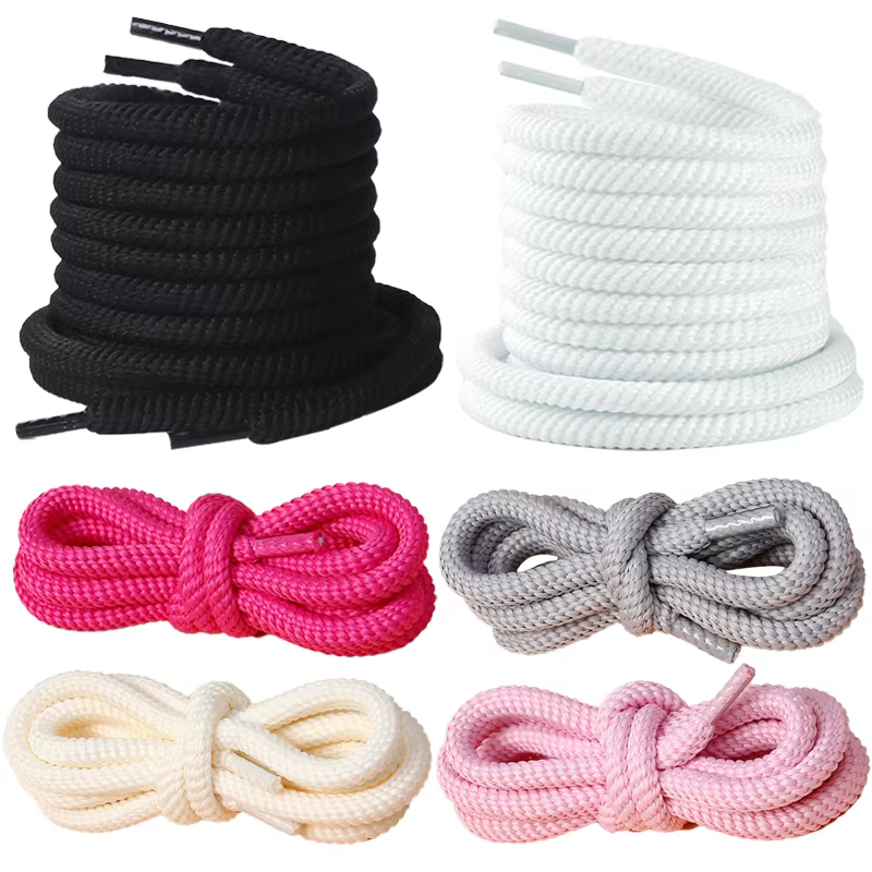 1Pair/3Pair 8mm Thick Round Shoelaces solid color High quality shoelace Suitable for a variety of shoes