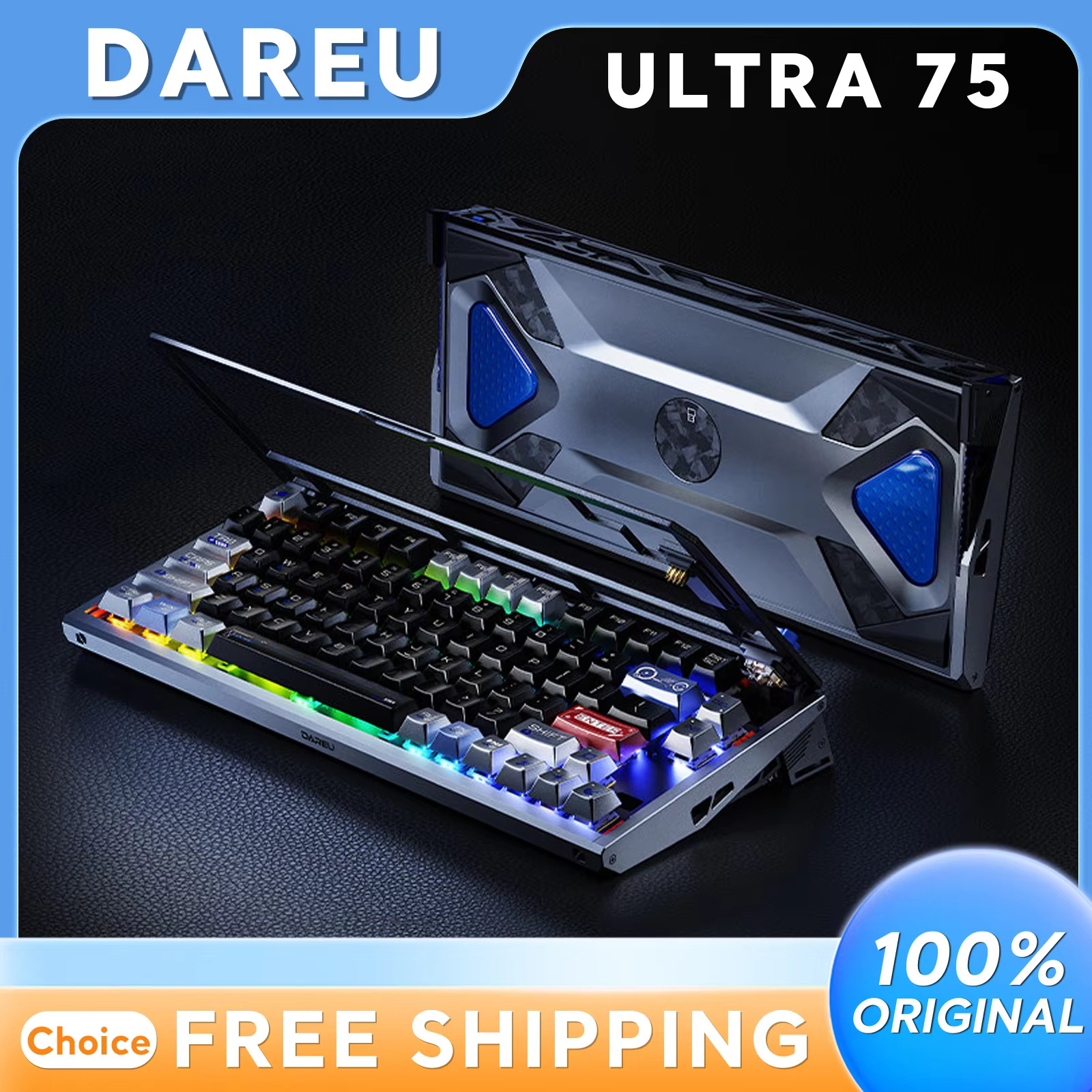 DAREU Ultra75 Magnetic Switch Gaming Keyboard Tri Mode Wireless Hot Swappable Aluminum Frame SOCD Function Customizable E Sports
