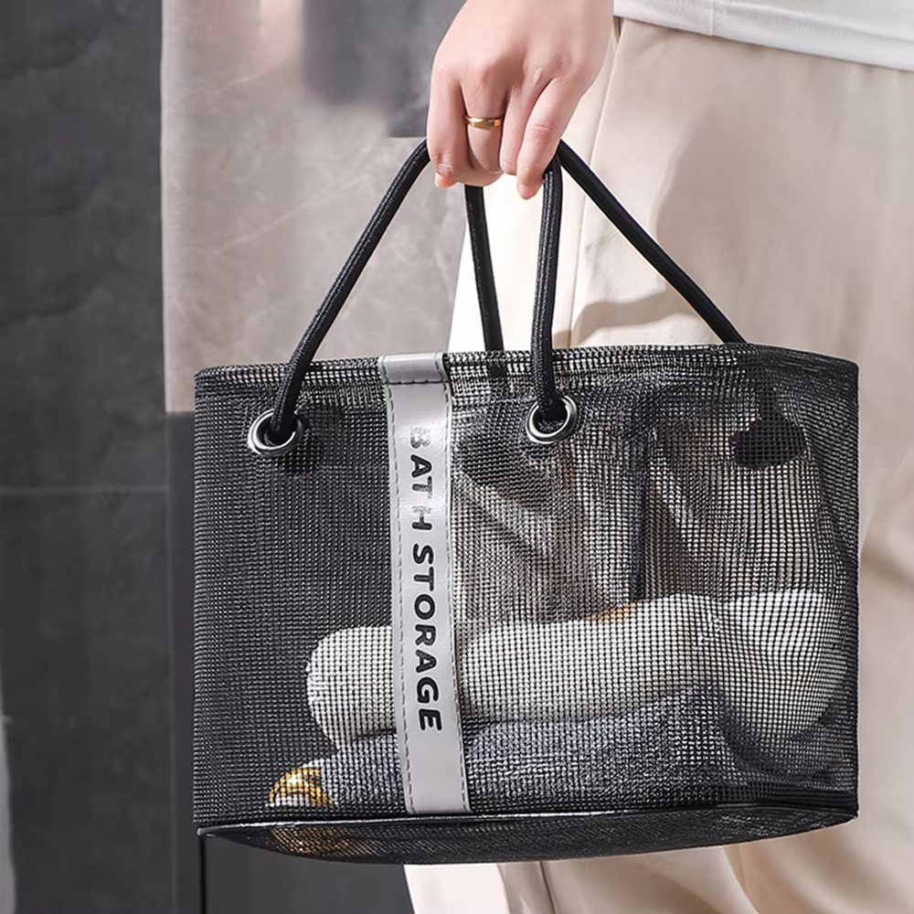 Collapsible Mesh Drain Basket 2in1 Travel Toiletry Swimming Organizer Large Portable Carry Handle Eco Friendly Storage