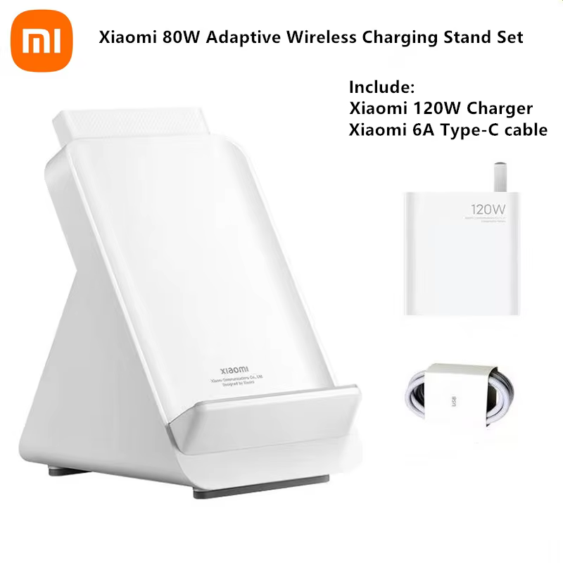 Xiaomi 80W Adaptive Wireless Charging Stand With 120W Charger and 6A Type-c Cable 80W Max Fast Wireless Charge