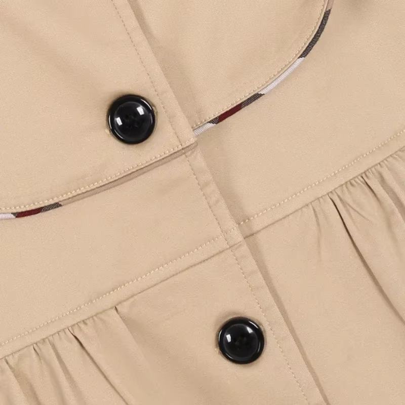 Girls Outerwear Long Sleeves Spring  Autumn Winter Clothes Single-breasted Korean Style Fashion Children Trench Coat 3-9 Years