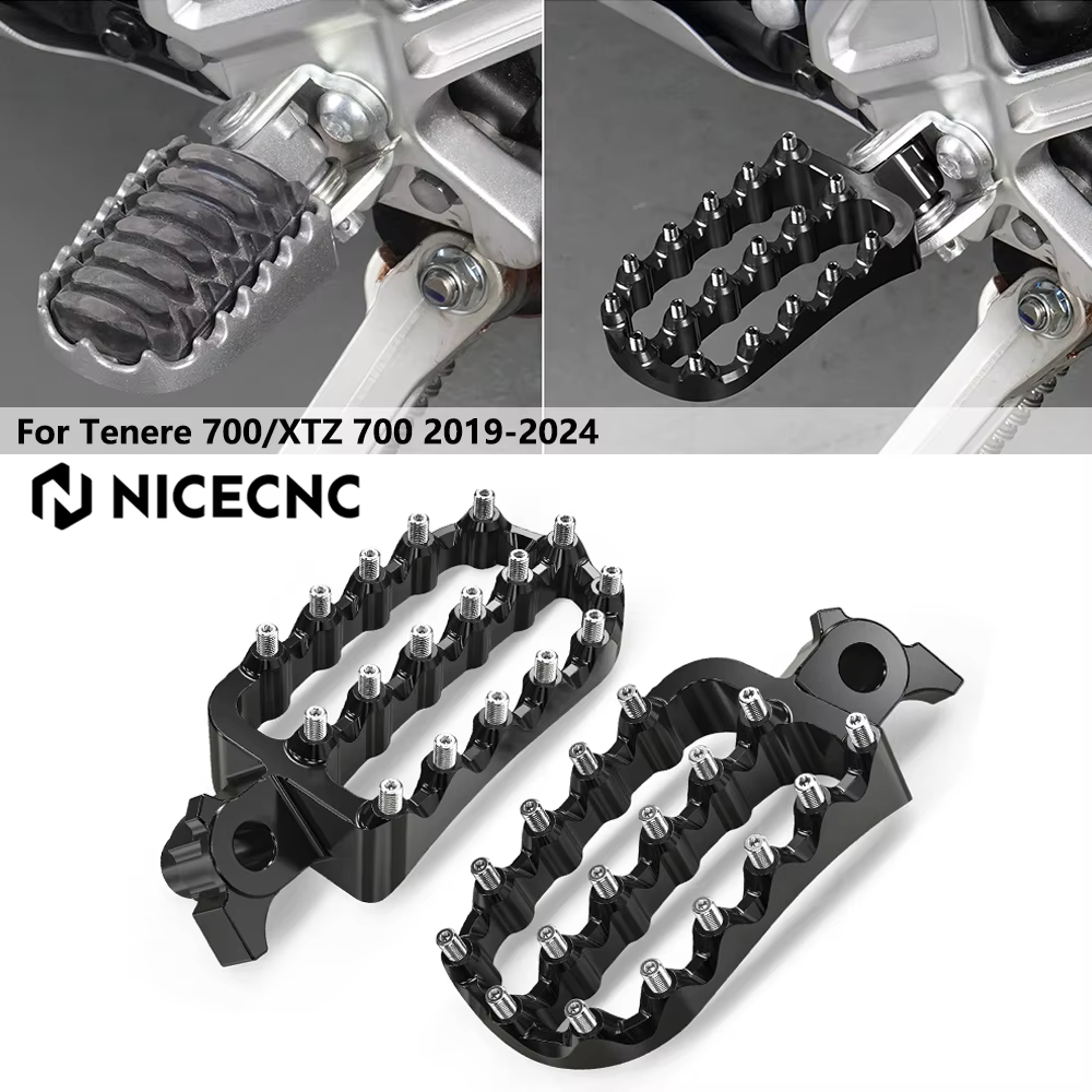 NICECNC For Yamaha Tenere 700 2019-2024 2025 Footrest Footpegs Foot rest Foot peg For Yamaha Tenere 700 Accessories XTZ07 XTZ700