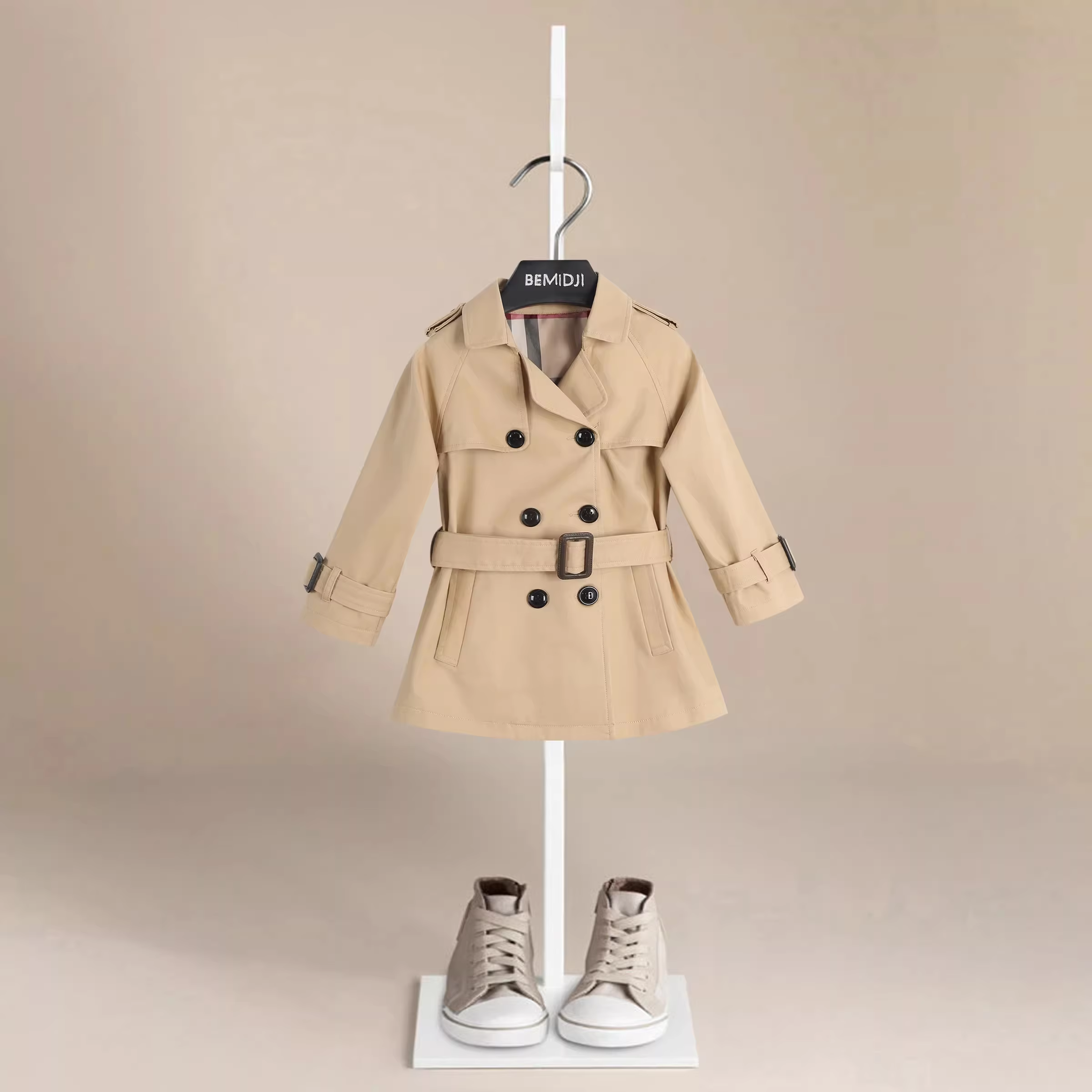 2-7 Years Teen Boys Long Trench Coats New Fashion England Style Windbreaker Jacket For Girls Spring Autumn Children's Clothing