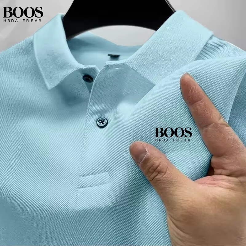 New men's high-quality short sleeved polo shirt, summer fashion, casual, comfortable, breathable top