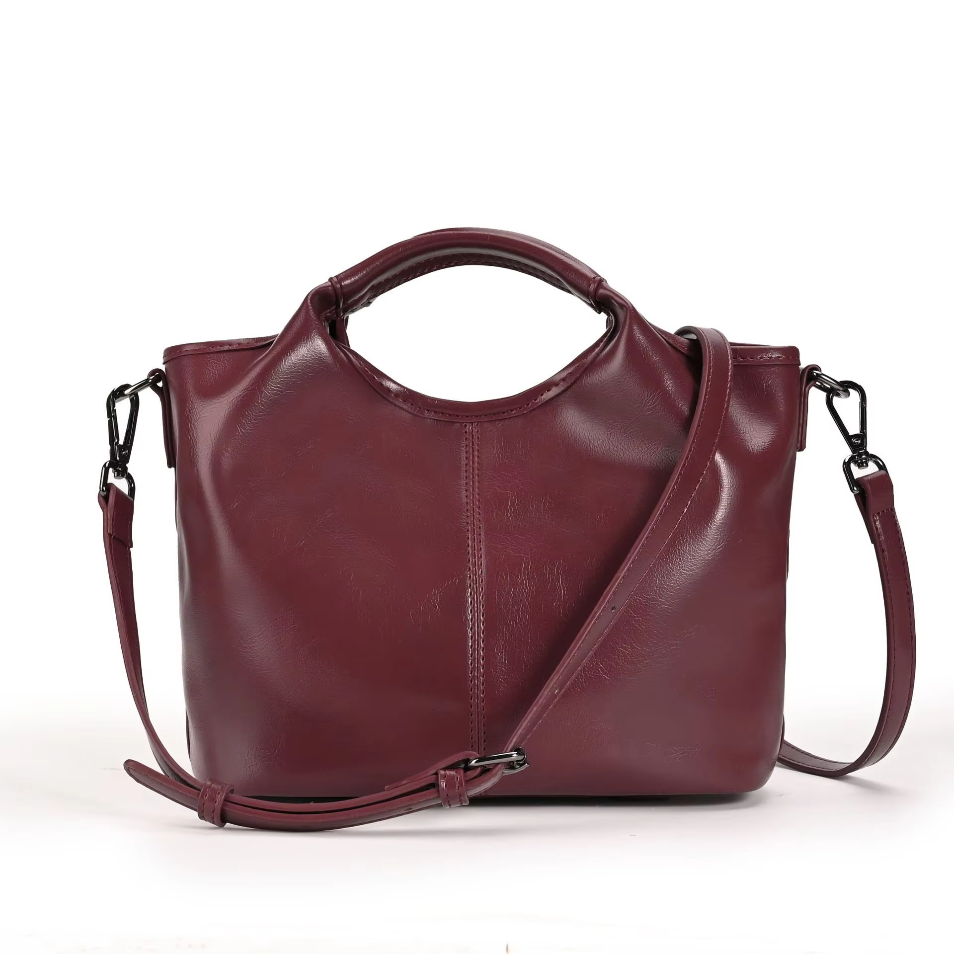 Red Soft Crossbody Bag, Fashion Women Shoulder Bag with Top Ring Handle, 2 in 1 Lightweight Casual Handbag for Everyday Use