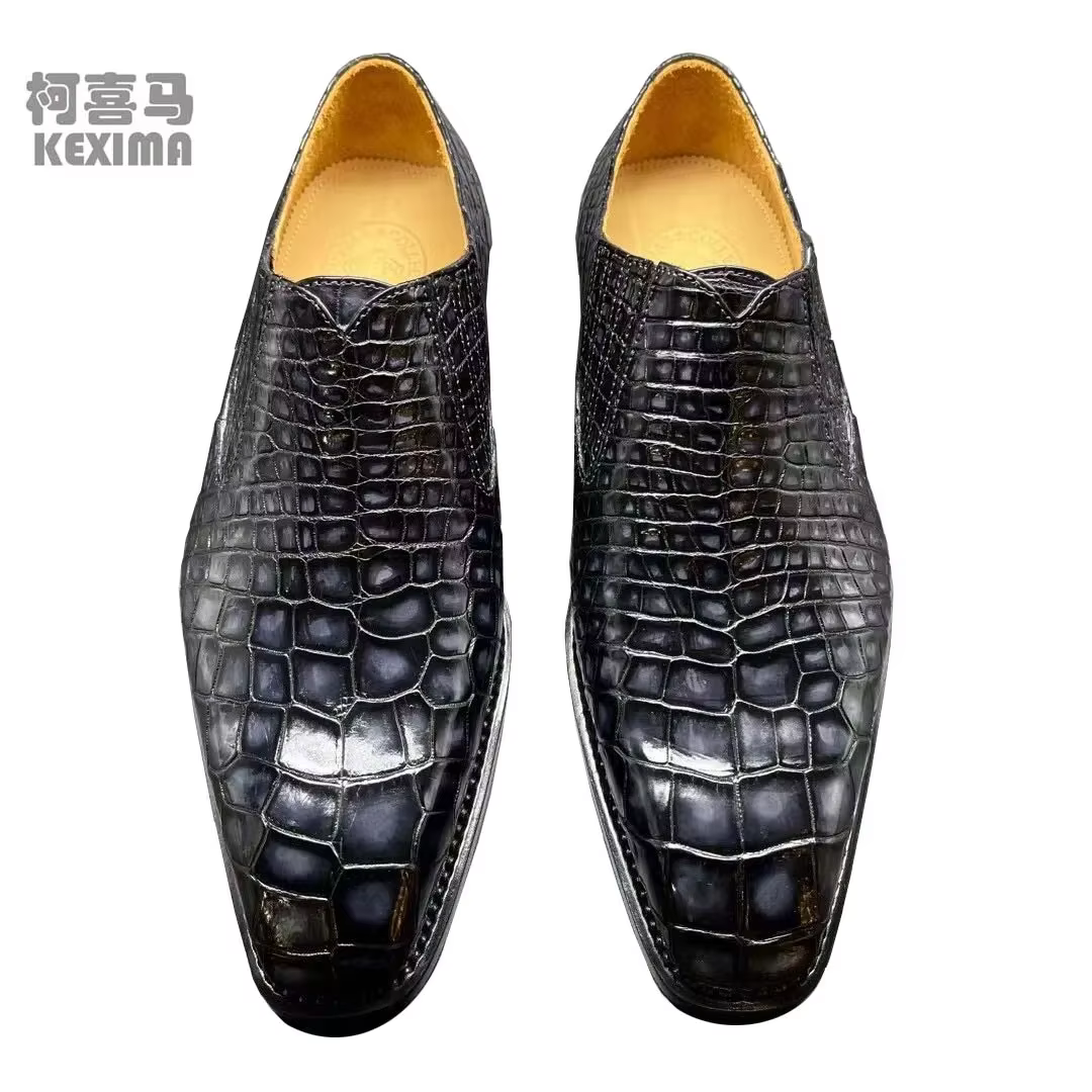 chue spring new arrlva men crocodile shoes male crocodile leather shoes men casual shoes color brush wine red grey