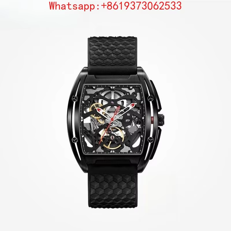 Customized High-end Edge Series Mechanical Watch Tonneau Skeleton Men's Watch Trendy Business Watch