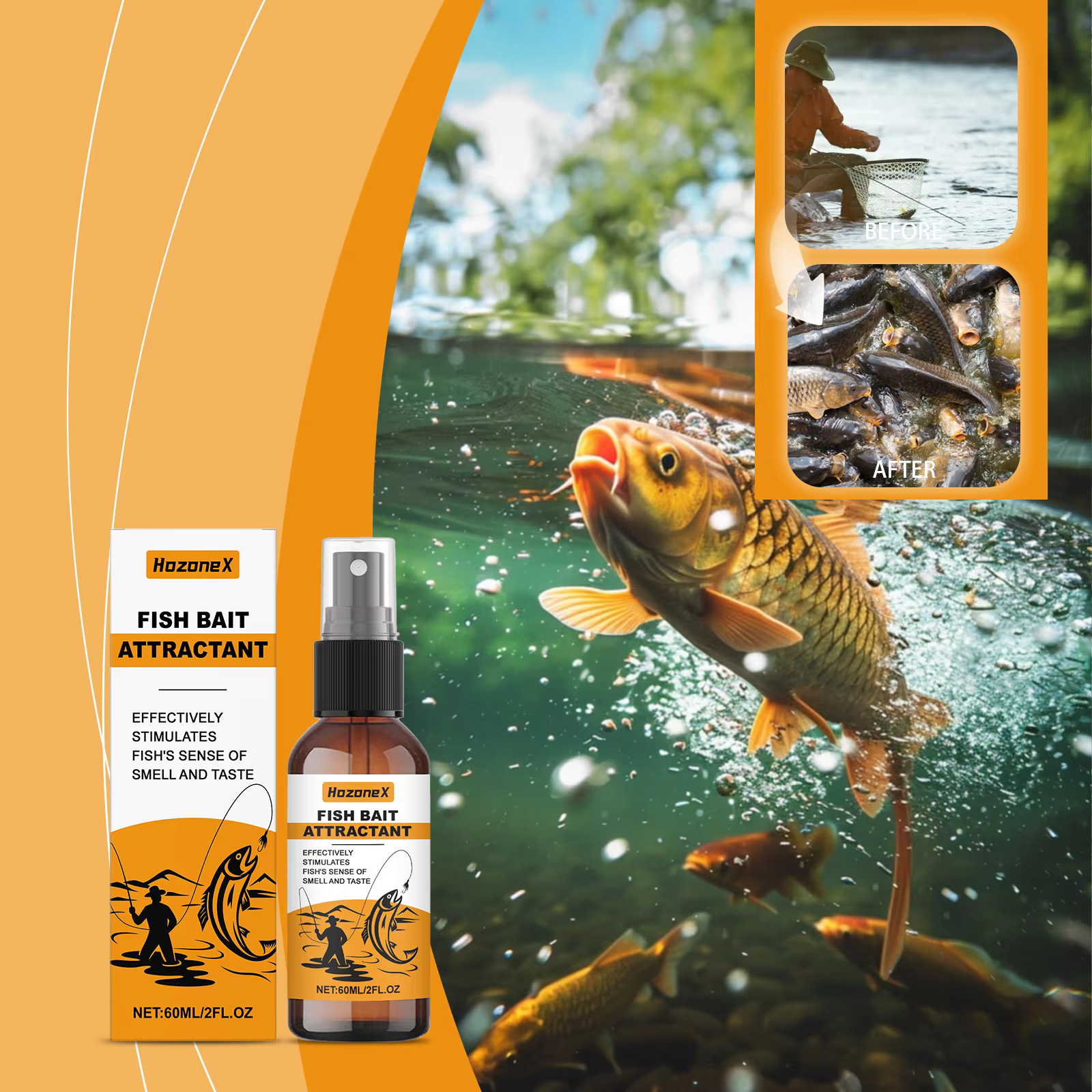 Fish Attractant Sweet Bait Additive Portable Fishing Scent Enhancer Grass Carp Wild Fishing Reservoir Aquatic Smell Stimulant