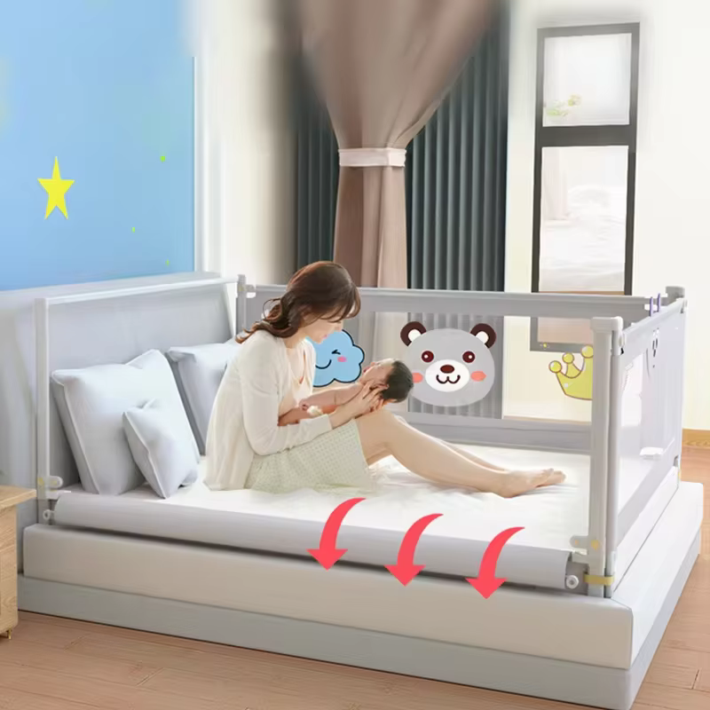 Imbaby cercadinhos para crianças cama trilho de segurança altura ajustável para crianças cercadinho 0-6y bebês cerca criança cama barreira corrimão