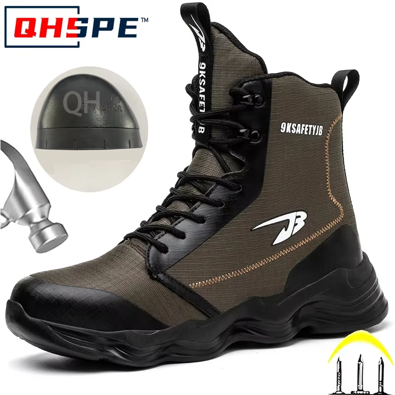 Safety Shoes Men Boots High Top Work Sneakers Steel Toe Cap Anti-smash Puncture-Proof work Boots Indestructible Shoes