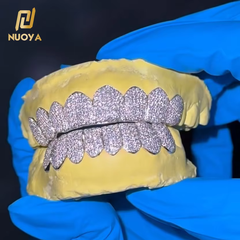 Personalized Moissanite S925 Silver Teeth Grillz Bling VVS Diamond Tooth Grills For Men Women High-End Body Jewelry