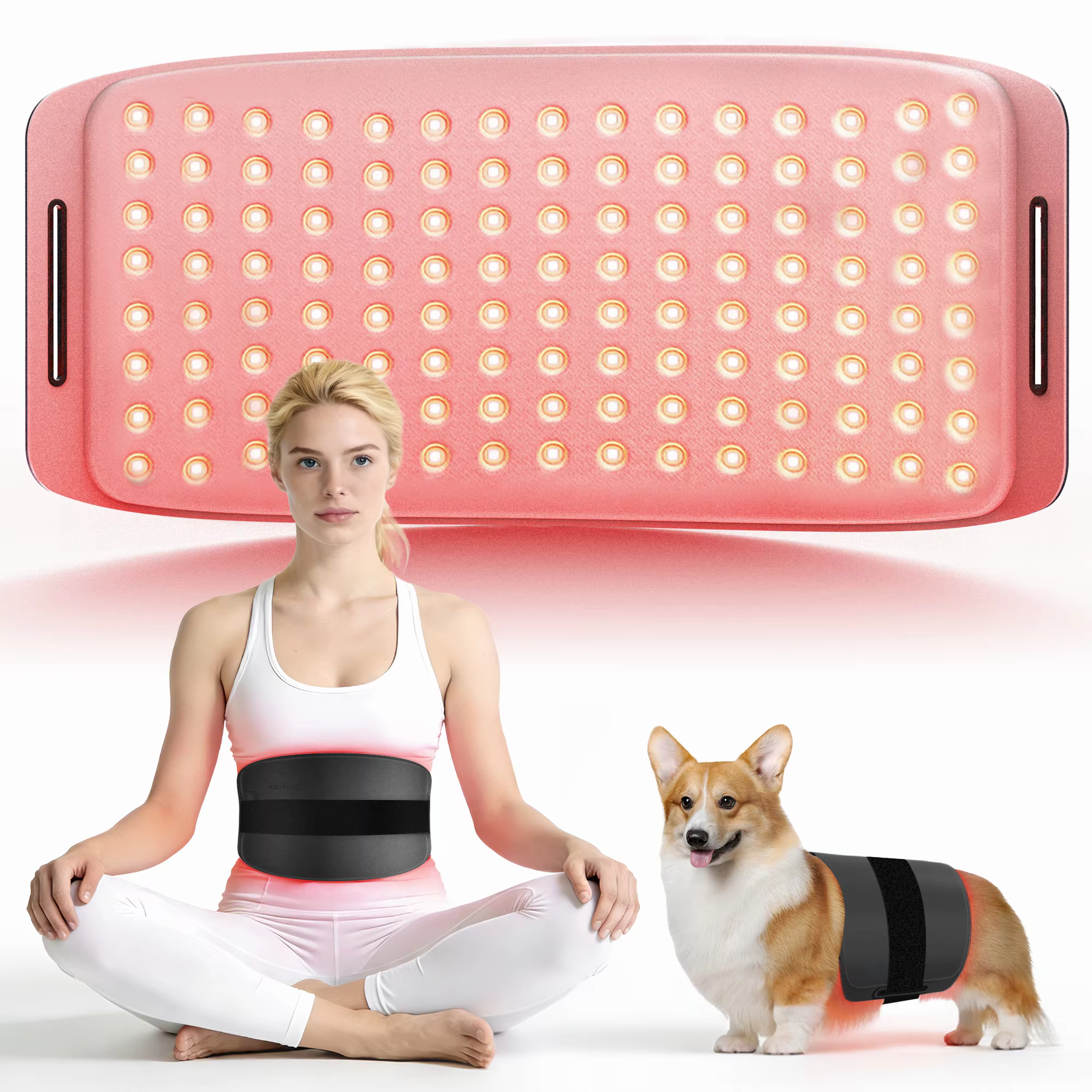 Hello Face Foldable Matte Black Red Light Therapy Wrap 360 LEDs 850nm Infrared Joint Muscle Massage Belt L120 Pain Relief