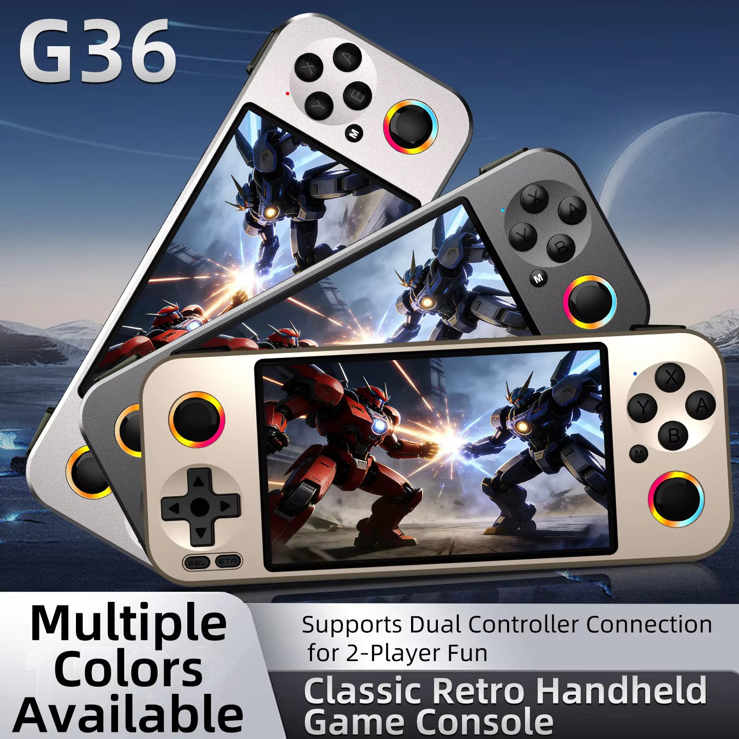 G36 Portable Handheld Game Console 4.5-inch 1500mAh Arcade Suitable for PSP/PS1 Retro TV Game Controller