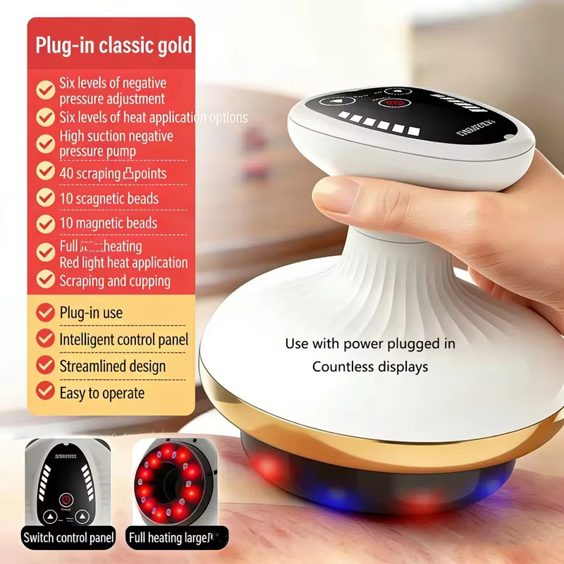 Electric Massage Meridian Brush Universal Body Mud Scraping Cupping Scraper Abdominal and Back Massager Gua Sha Board