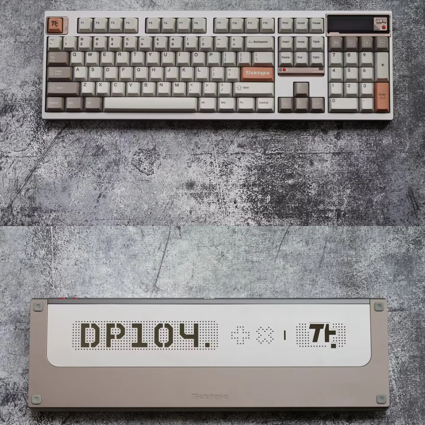 TickType DP104 Mechanical Keyboard 2.4g Wireless Tri-mode RGB Hot-Swap QMK/VIA Aluminum Custom Office Gaming Mechanical Keyboard