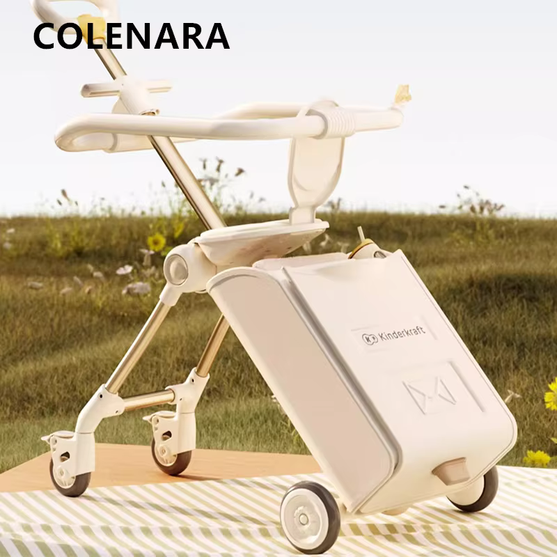 COLENARA السفر الأمتعة الأطفال الصعود صندوق العربة نوع حقيبة سفر ABS + PC حقيبة تروللي بعجلات 20 بوصة حقيبة عجلة عالمية