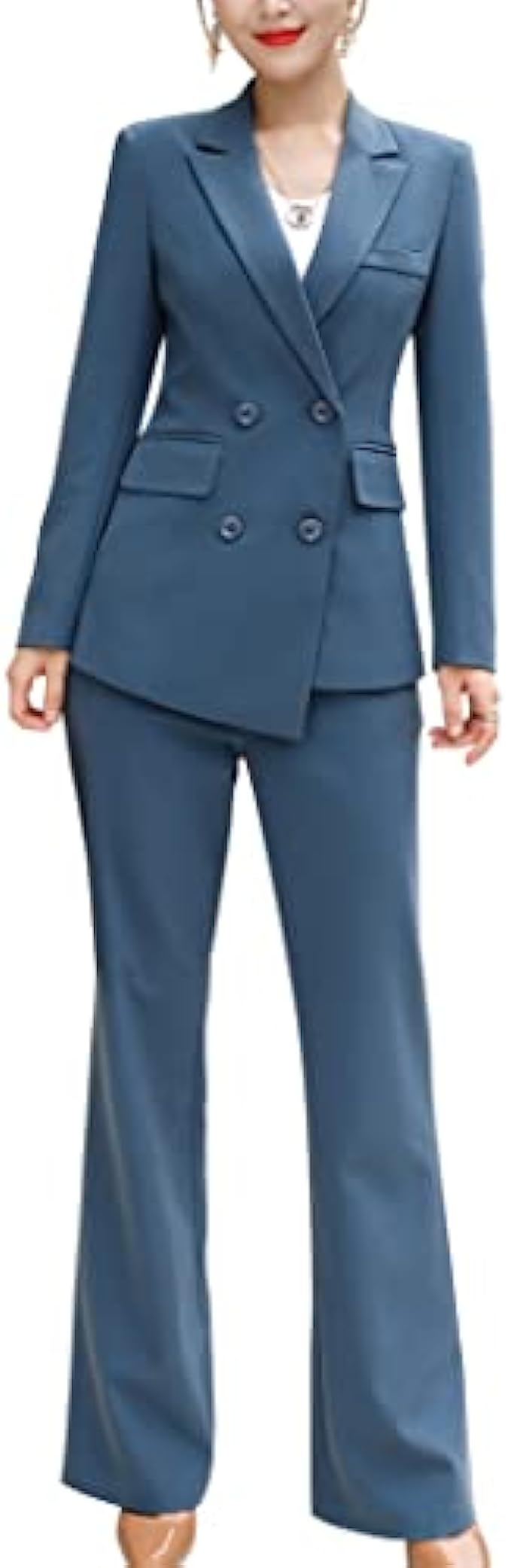SUSIELADY Women’s Blazer Suits Two Piece Solid Work Pant Suit for Women Business Office Lady Suits Sets