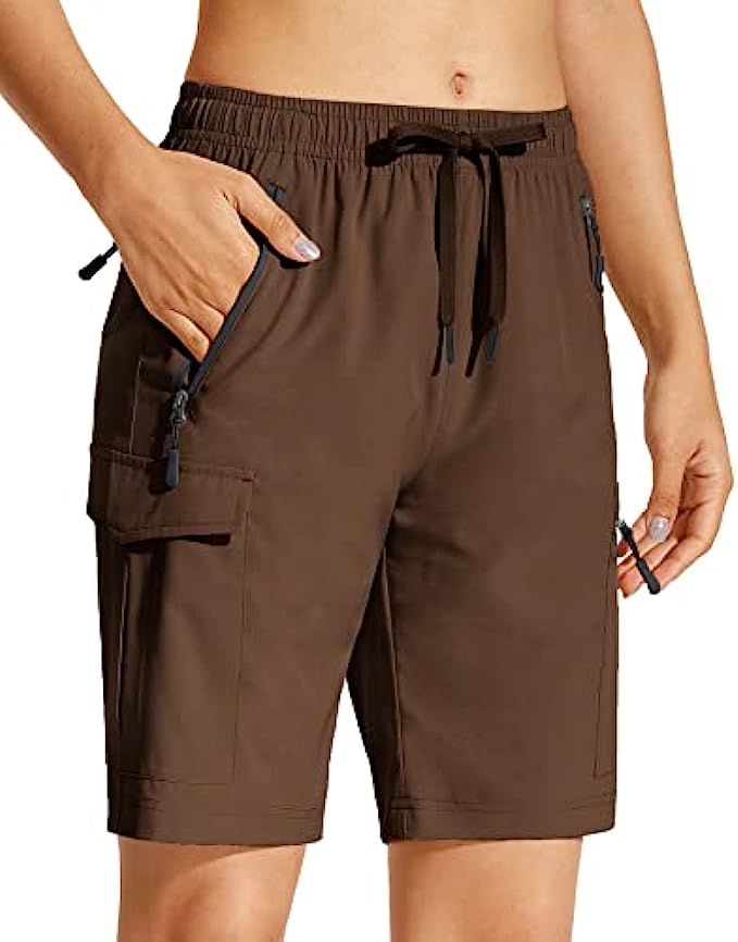 Capol Women’s Hiking Cargo Shorts 8.5" Quick Dry Summer Shorts Lightweight for Golf Travel Athletic with Zipper Pockets