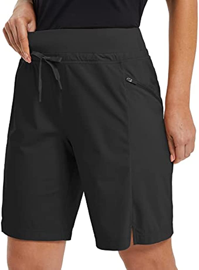 BALEAF Women’s Hiking Long Shorts 9" Quick Dry Bermuda Cargo for Curvy Lightweight Knee Length Shorts w Pockets