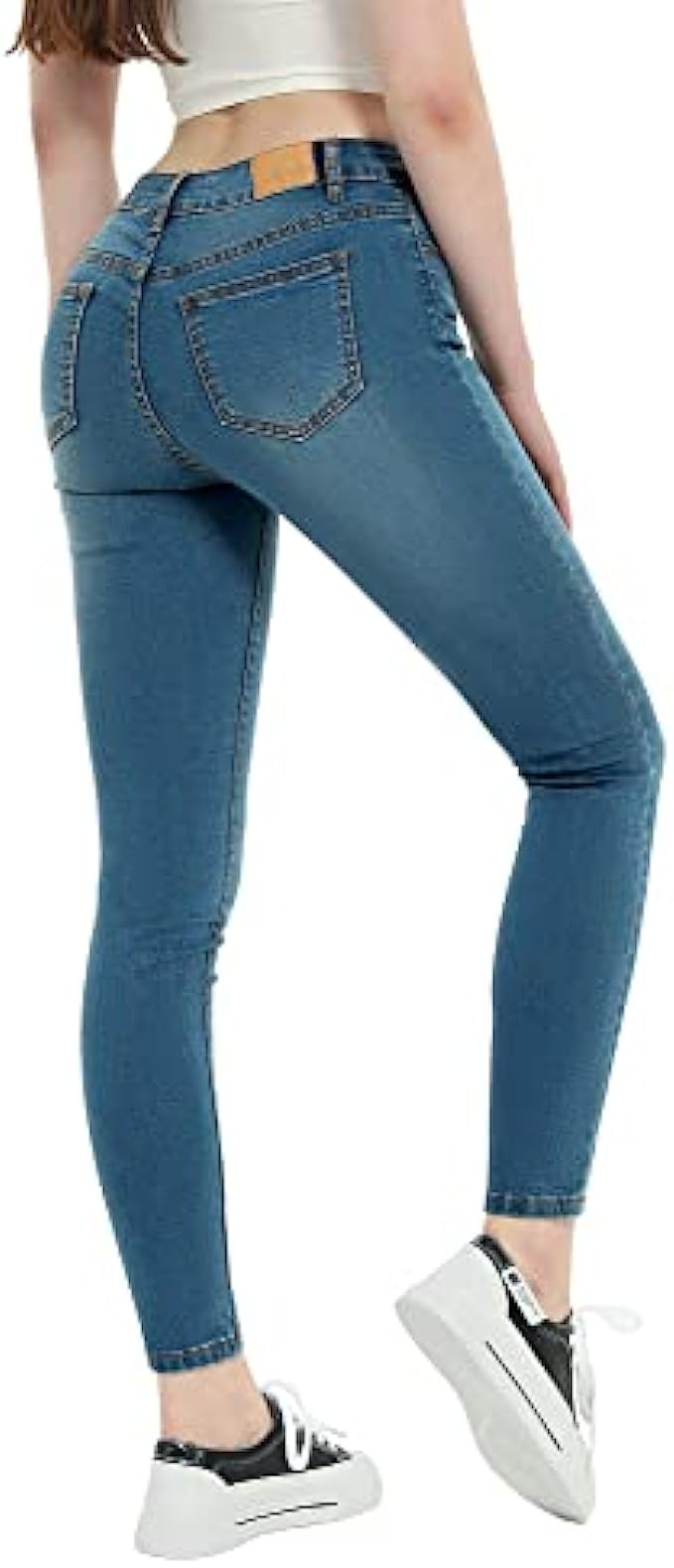 vgainwells Women’s Mid Rise Stretch Skinny Jeans Classic Totally Shaping Denim Pants Medium Blue，9